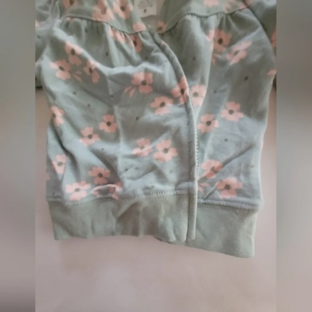 Nwot Carters Pale Blue Pink Floral Hoodie Sweatpants Lounge Set Size 0/6 Months